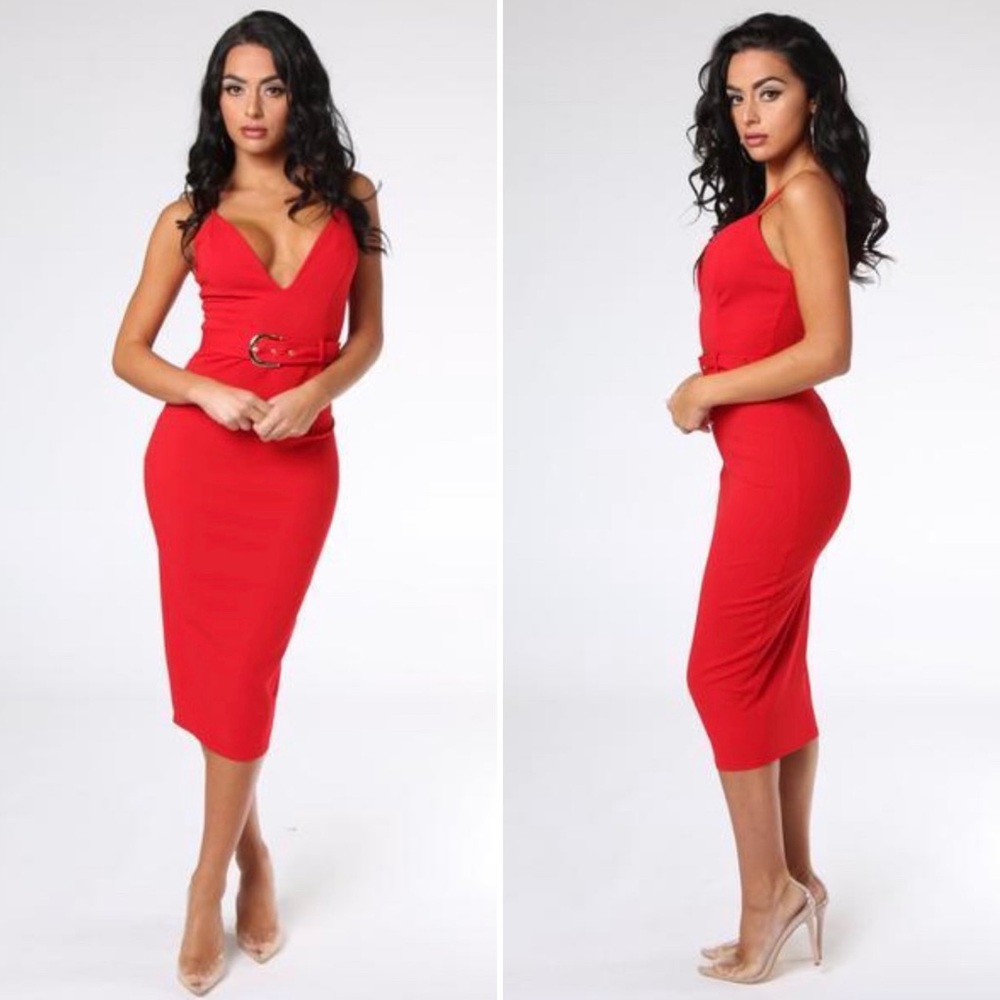 NWT Red Midi Dress